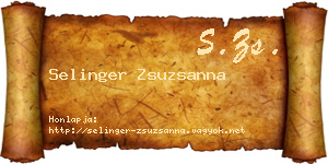 Selinger Zsuzsanna névjegykártya