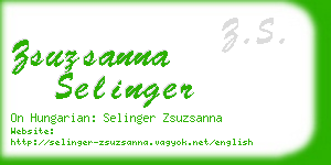 zsuzsanna selinger business card